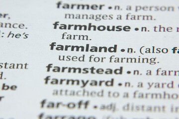 Word or phrase Farmland in a dictionary.