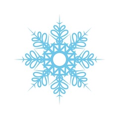 Blue snowflake design, Winter season merry christmas celebration and holiday theme Vector illustration