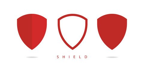 Set of shield flat icon isolated on white background. Vector illustration