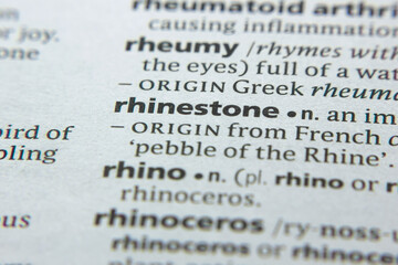 Word or phrase Rhinestone in a dictionary.