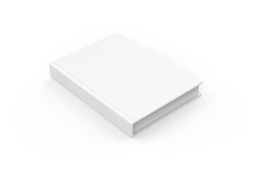 Hardcover canvas book mock-Up on isolated white background, ready for design presentation, 3d illustration