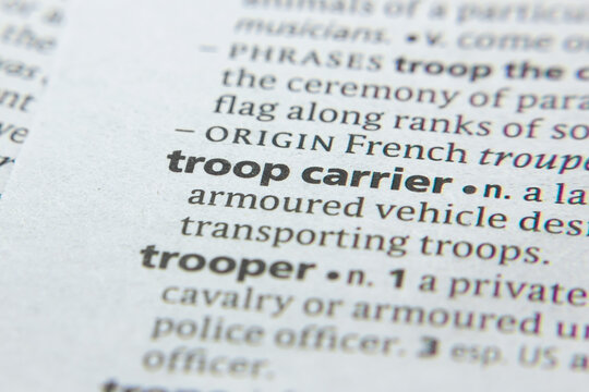 Word Or Phrase Troop Carrier In A Dictionary.