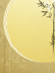 Golden and Asian background with the image of bamboo bush