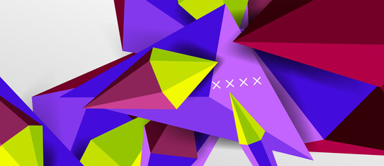 3d low poly abstract shape background vector illustration