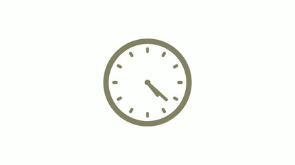 New yellow gray circle 12 hours clock icon on white background, Clock icon