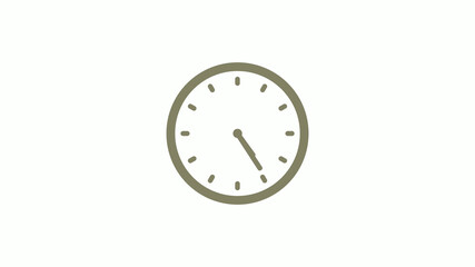 New yellow gray circle 12 hours clock icon on white background, Clock icon