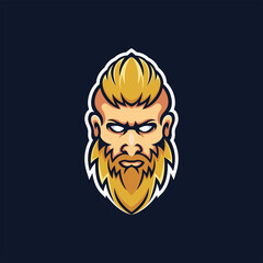 A man beard mascot logo design