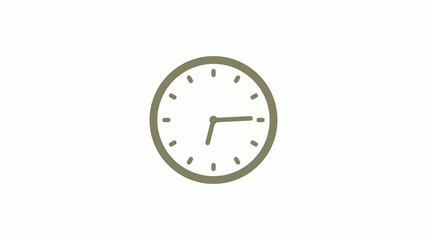 New yellow gray circle 12 hours clock icon on white background, Clock icon