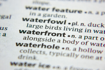 Word or phrase Waterfront in a dictionary.