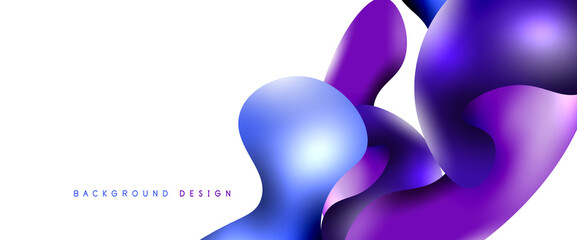 Bubbles abstract background. Liquid splashes on white vector template