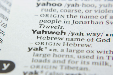 Word or phrase Yahweh in a dictionary. - 386325207