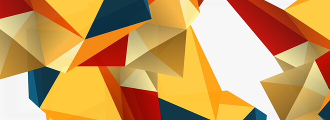 3d mosaic abstract backgrounds, low poly shape geometric design