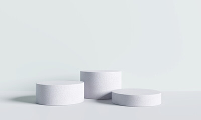 Abstract product display podium on white background. 3D render