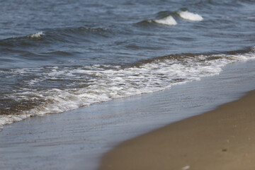 Sandy Beach and Waves