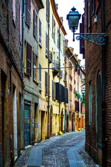 Naklejka na ściany i meble old town of Ferrara in italy