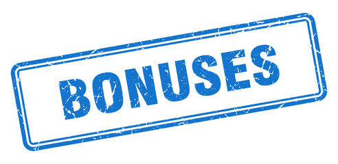 bonuses stamp. square grunge sign on white background
