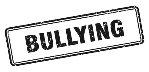 bullying stamp. square grunge sign on white background