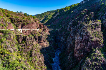 Gorges de Daluis or Chocolate canyon in Provence-Alpes, France.