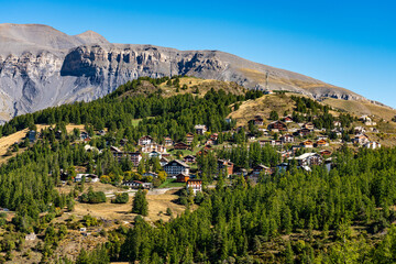 Panoramic view of the Mercantour National Park near Valberg, French Alps