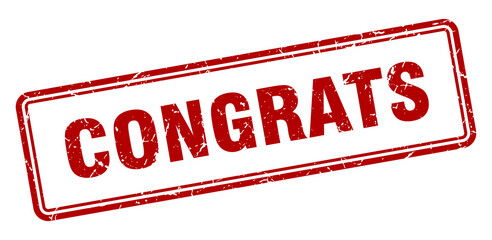 congrats stamp. square grunge sign on white background