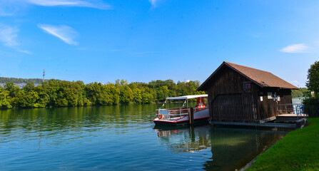 Obraz premium Der Rhein in Augst im Kanton Basel-Landschaft
