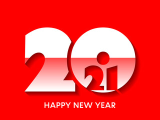 Happy new year 2021 Text Design vector.