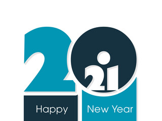 Happy new year 2021 Text Design vector.