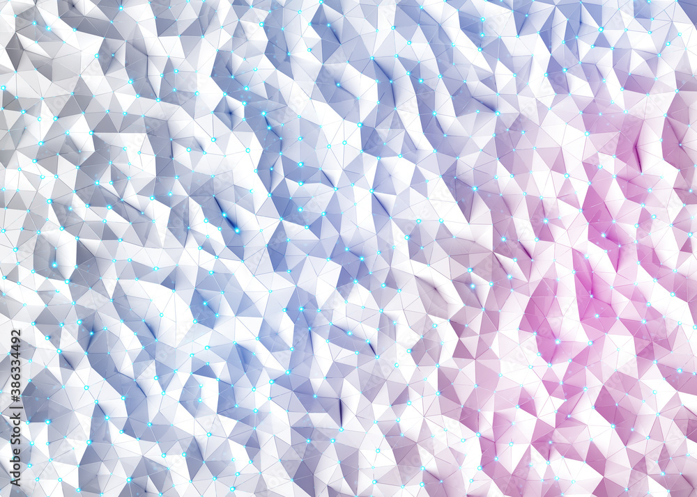 Fototapete abstract connection network white texture 3d rendering