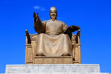monument of Korea history and blue sky