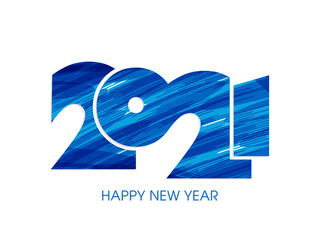 Happy new year 2021 Text Design vector.