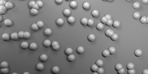 Colorful spheres floating, realistic illustration