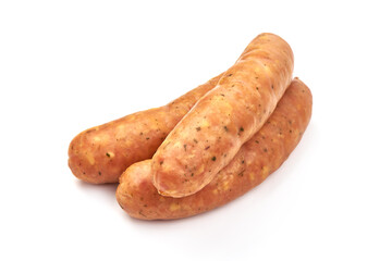Bavarian sausages, isolated on white background