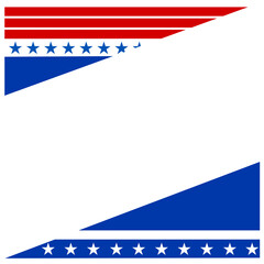 US abstract flag symbols border frame with empty space for text vector design template