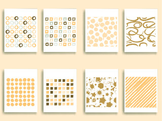 Vintage Set Of Different Grunge Textured Brochures . Black and White Patterns in Grungy Style .