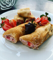 pancakes with caviar