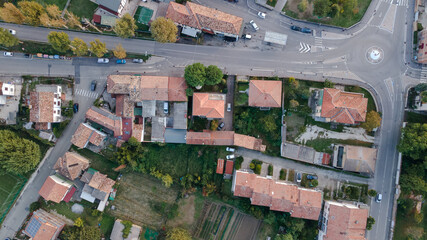 Aerial photographs of a country town in Italy photographed with a DJI Mavic Air 2 drone