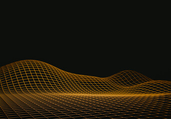 3D rendering topographic mountain wireframe