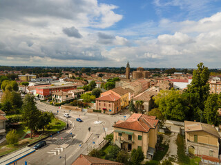 Fototapeta na wymiar Aerial photographs of a country town in Italy photographed with a DJI Mavic Air 2 drone