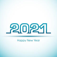 Happy new year 2021 Text Design vector.