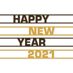Fototapeta premium Happy new year 2021 Text Design vector.