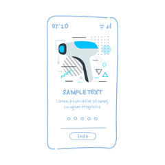 modern laser epilator hair removal methods skin care concept smartphone screen mobile app copy space vector illustration