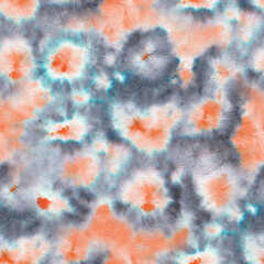 Tie Dye Texture Repeat. Ethnic Pattern. Psychedelic Geo Pattern. Mulicolor Hippie Borders. Abstract Bohemian Tile. Mulicolor Rug. Watercolor Pattern Print. Washed Effect.