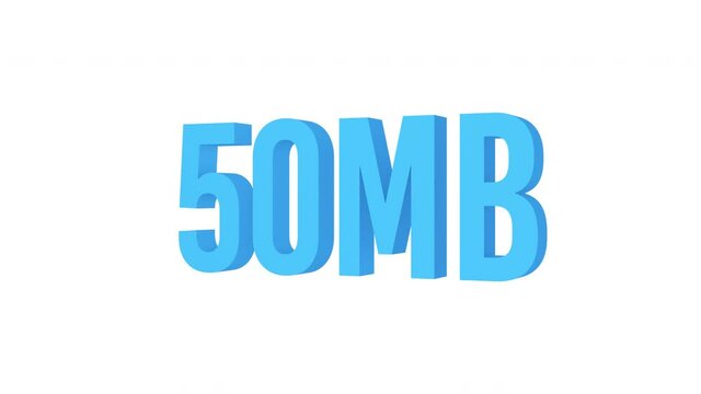 Internet speed 50 mb. Blue color. Alpha channel