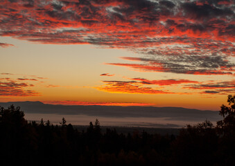 Sunset in the Slovak Tatras near the Great Cold Valley