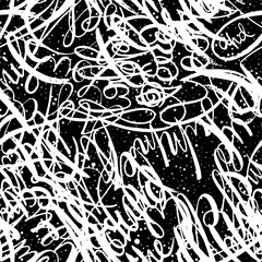 Graffiti background seamless pattern. Hand style tagging