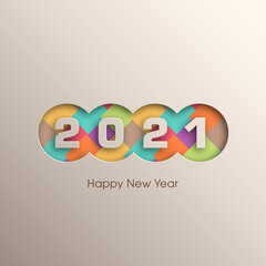 Happy new year 2021 Text Design vector.