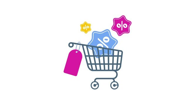 Four 4 PS marketing mix infographic flat animation