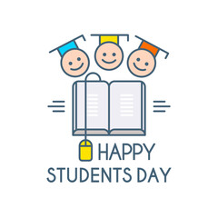 Happy students day Learning, graduate and education design.