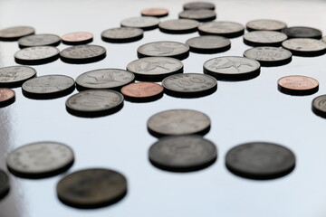 동전들 십원 오십원 백원 오백원