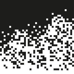 Black and white pixelation. Vector background with pixel grid. Pixel mosaic illustration.